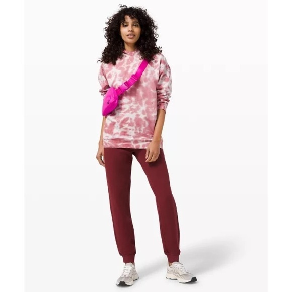 Lululemon All Yours Hoodie Marmoleado Tie Dye Brier Rose Pink Fleece EUC Size 4 - Picture 5 of 12